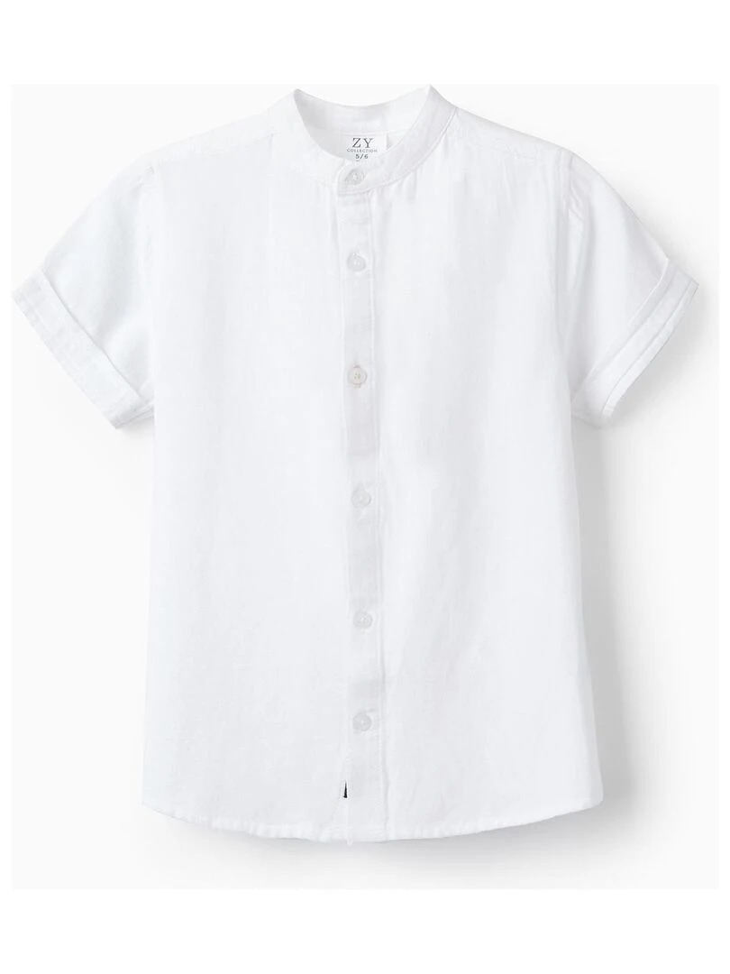 Chemise à manches courtes avec lin pour garçon manches courtes MATISSE Blanc