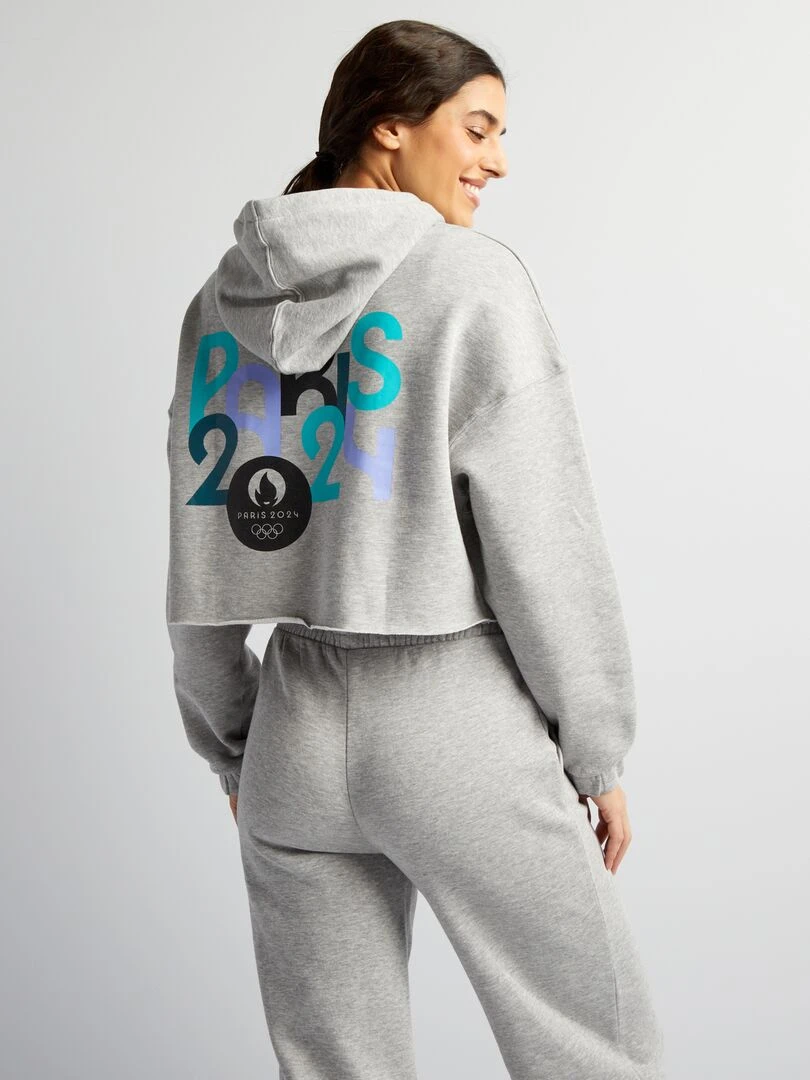 Sweat à capuche   Paris 2024   Gris