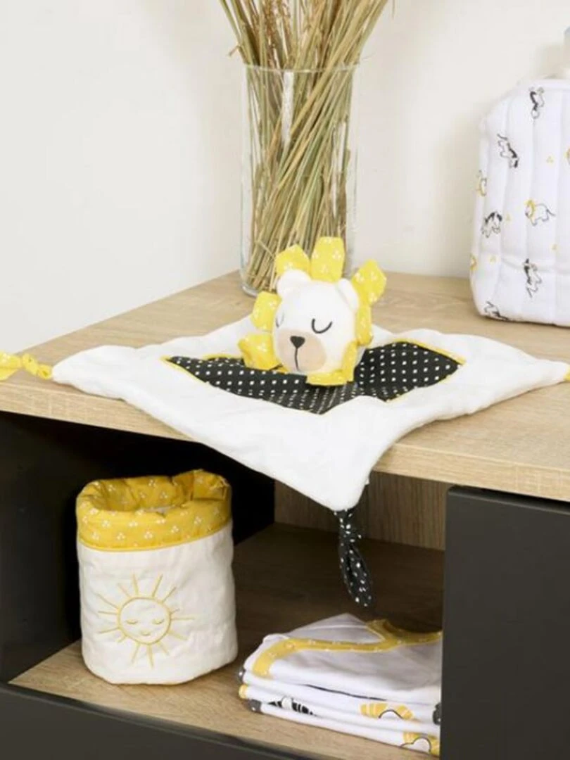 Lot de 3 paniers de toilette Pluche et Pompon Jaune