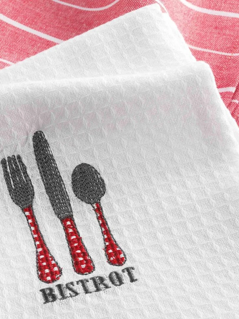 2 Serviettes torchons Bistrot Rouge