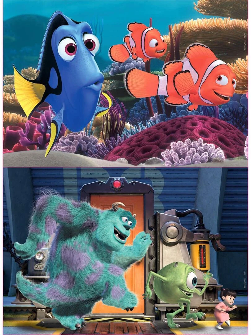Puzzles en bois 2 x 25 pièces : Pixar : Le Monde de Dory et Monstre et Cie N/A