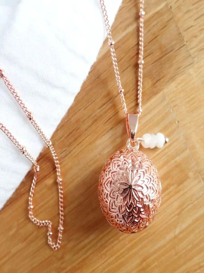 Bola de grossesse Mandala Or Rose Pierre de Lune   Rose