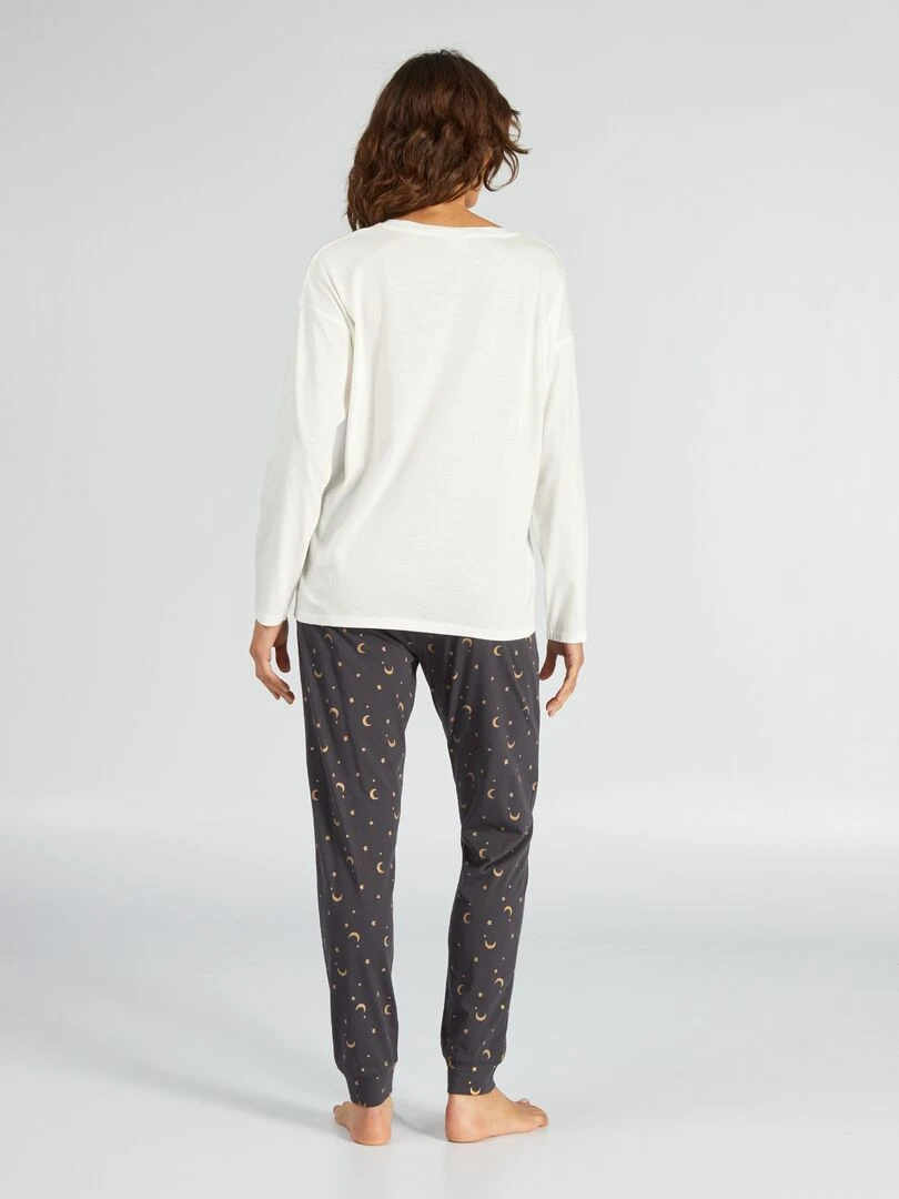 Ensemle pyjama 'Casper'   2 pièces   Blanc/marine