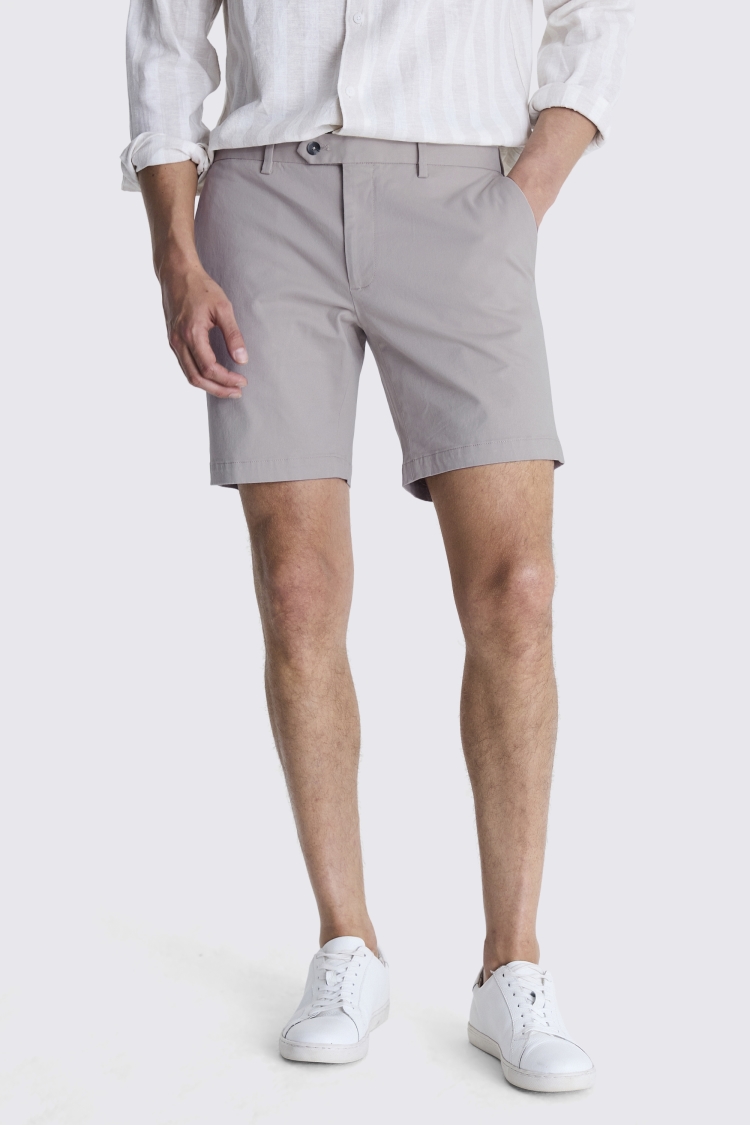 Slim Fit Light Grey Chino Shorts   Buy Online at Moss
