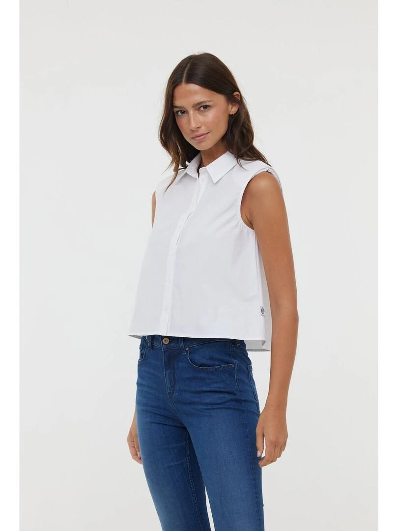 Lee Cooper   Chemise sans manches coton comfort DELICE S   Blanc
