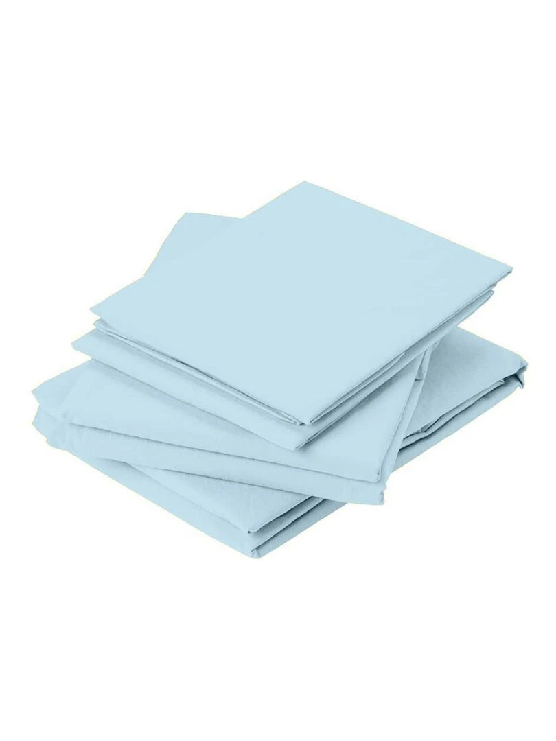 Drap Plat en Coton Lavé Vert