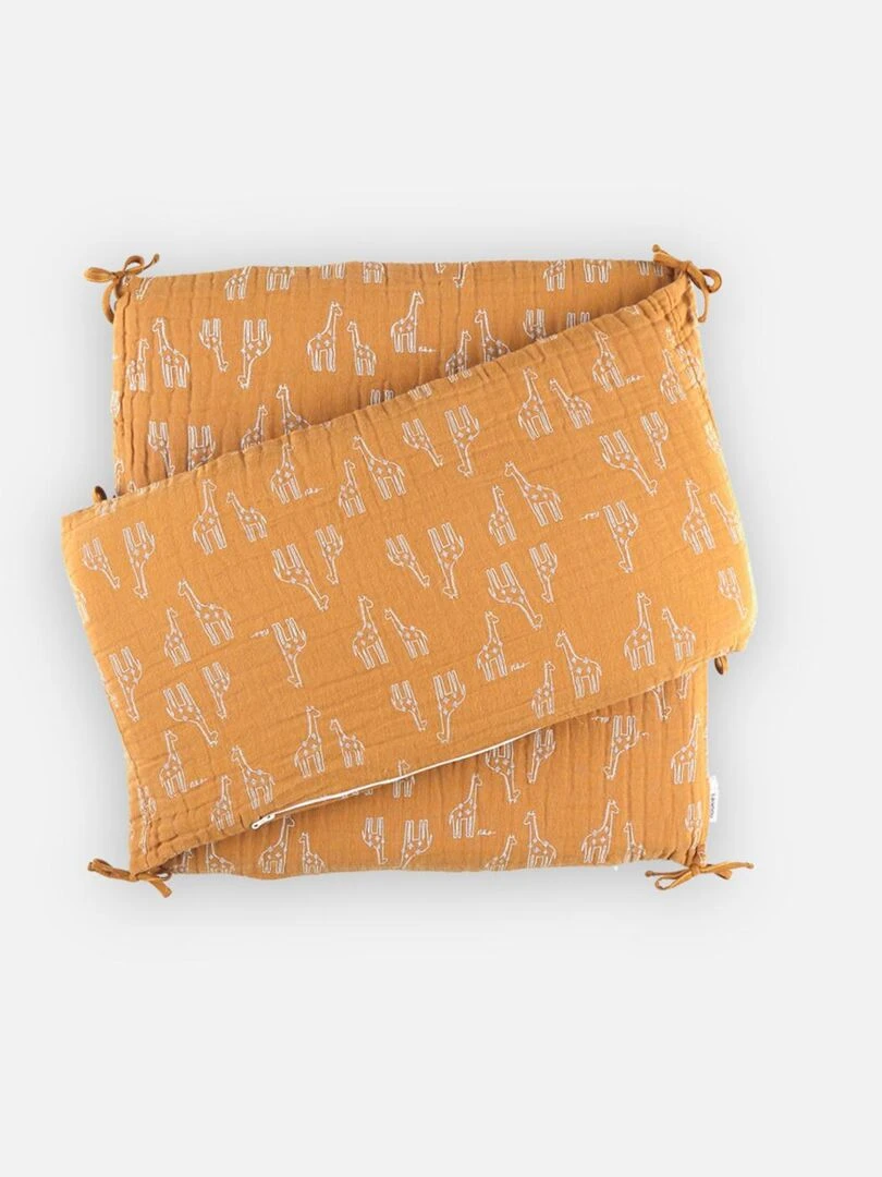Tour de lit respirant en mousseline BIO ocre Noukie's Jaune