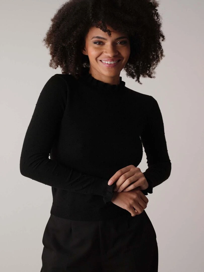 Pull en maille fantaisie 'Deeluxe'   Noir
