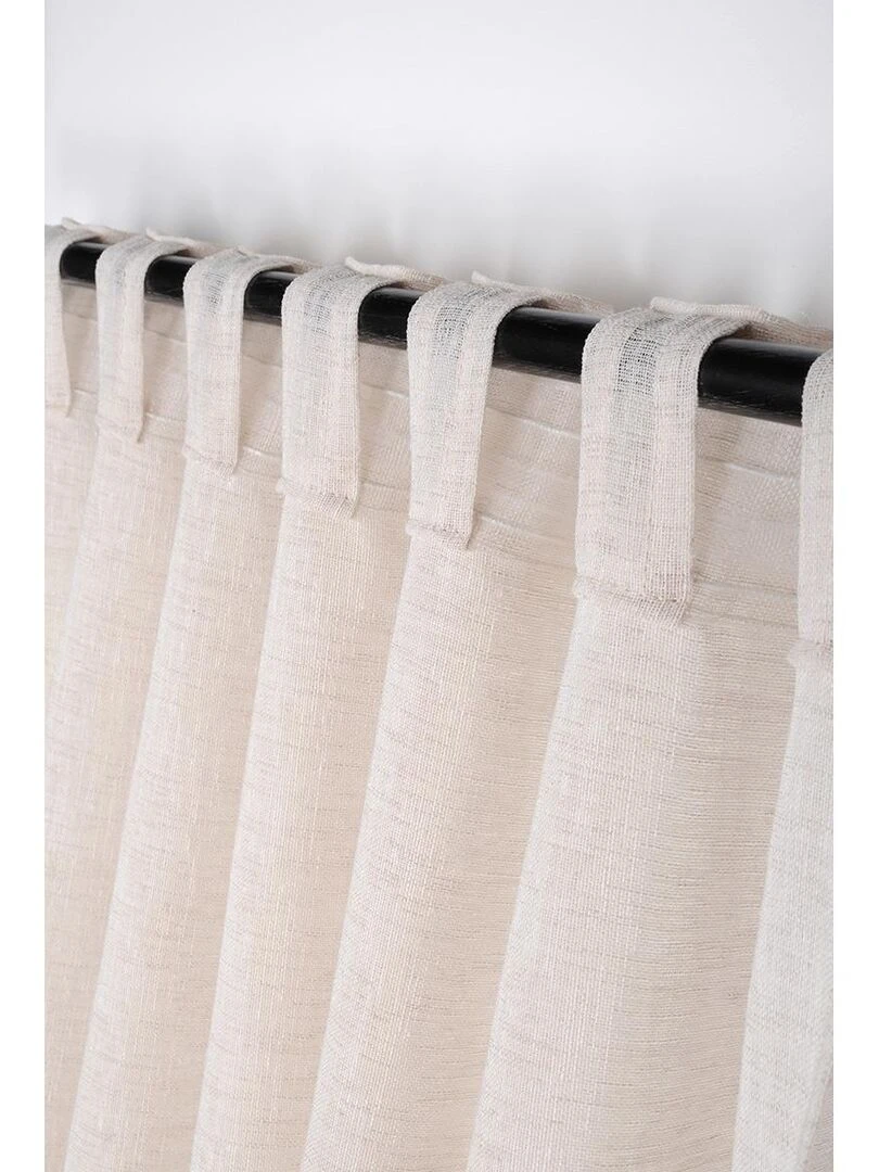 Voilage uni à passants dissimulés   Beige