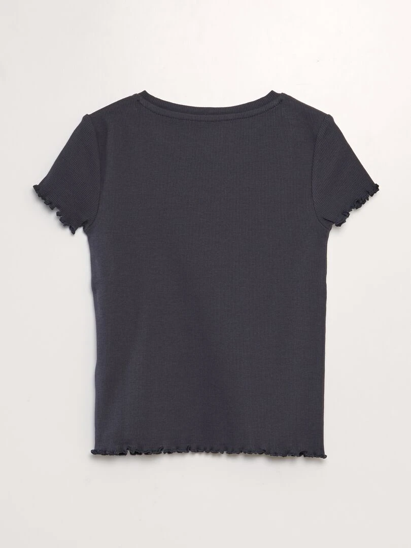 T shirt avec découpe sur le devant NOIR