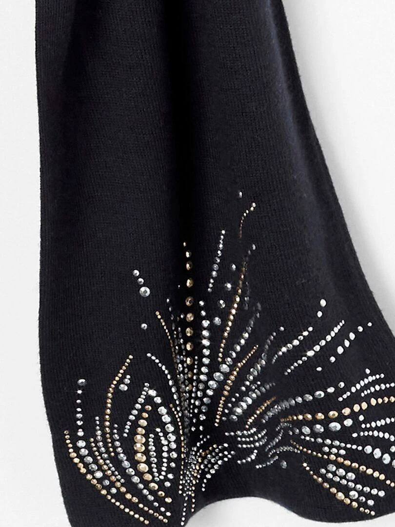 Écharpe en maille à sequins.   Damart   Noir