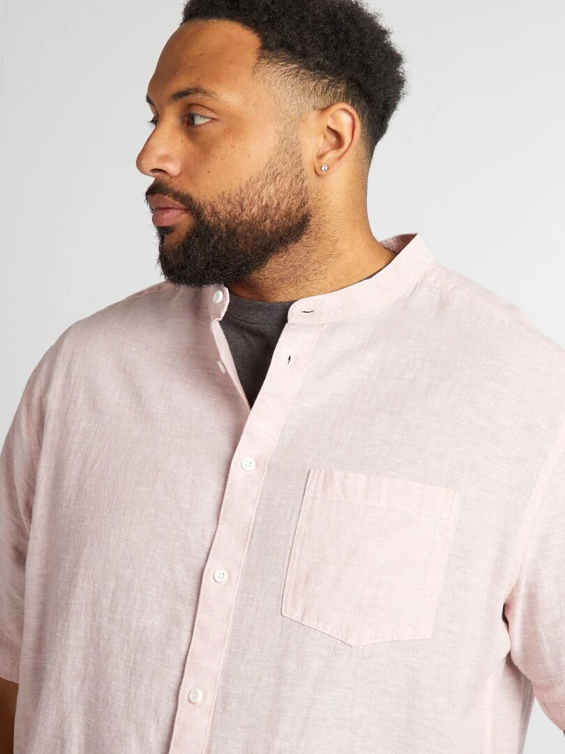 Chemise col mao   Violet