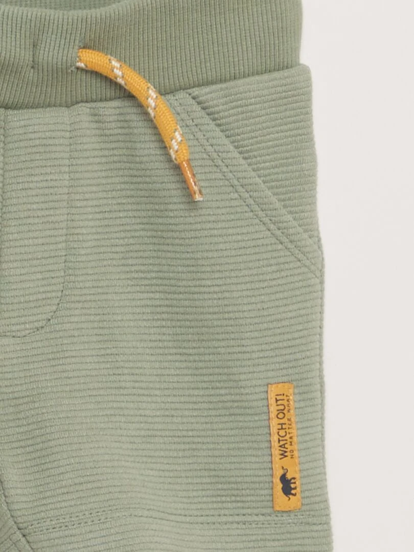 Ensemble t shirt + short fantaisie   2 pièces   Vert