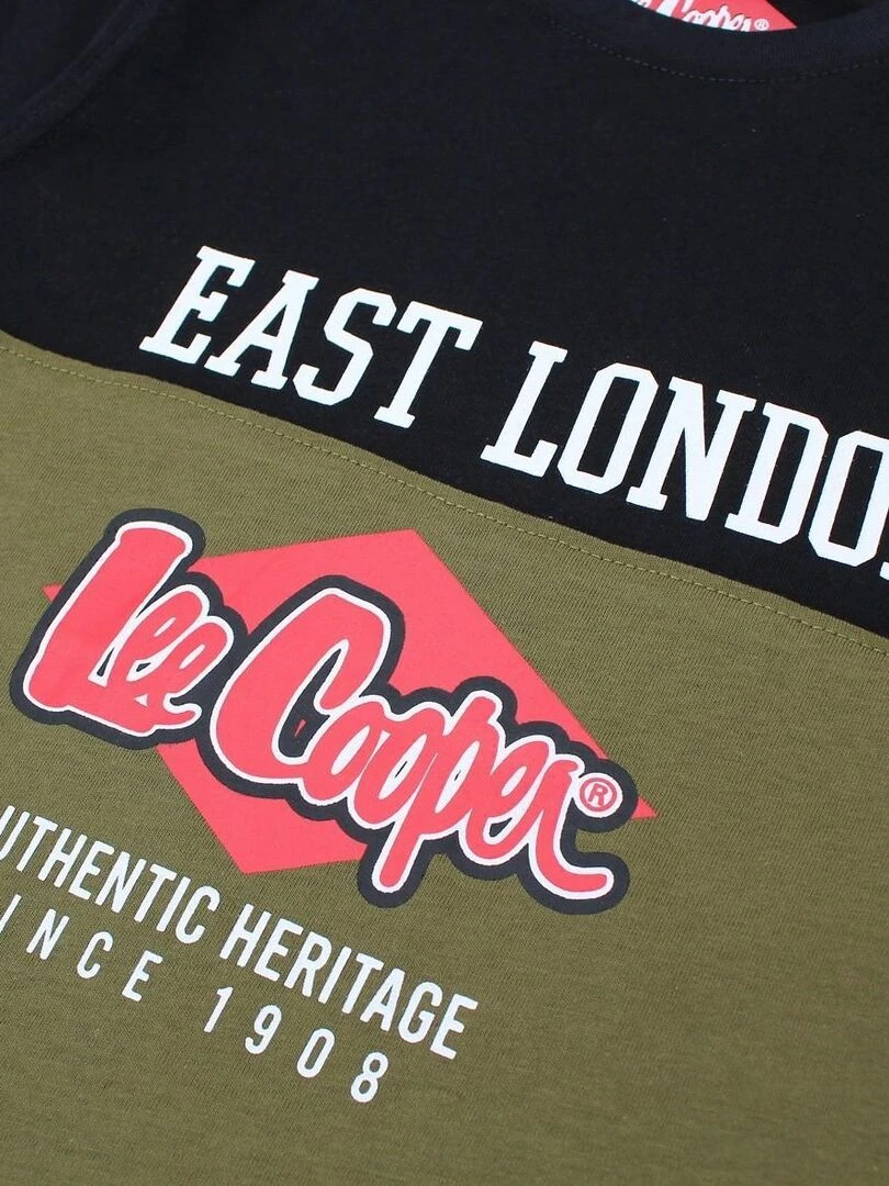 Lee Cooper   T shirt garçon imprimé logo en coton   Noir