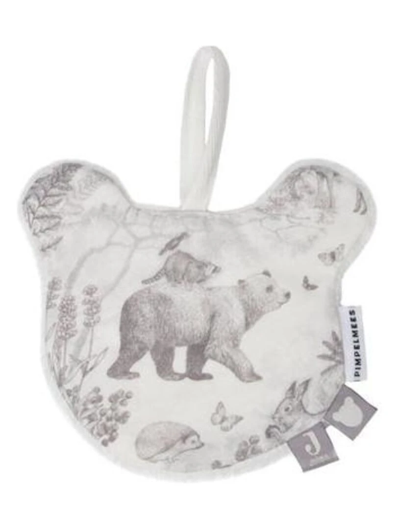Attache Sucette Pimpelmees Animaux Forêt Jollein Gris