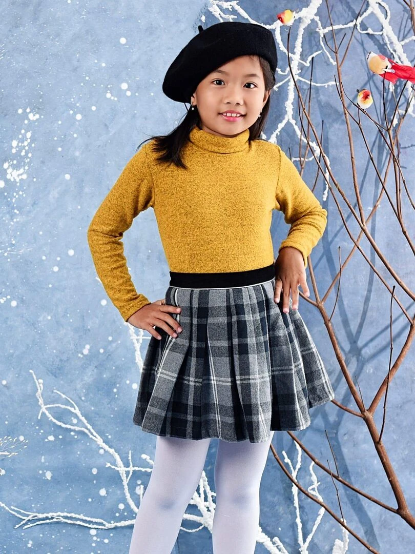 Jupe Écossaise Fille Carrx Tartan Gris LONDON 'LA FAUTE A VOLTAIRE' Gris