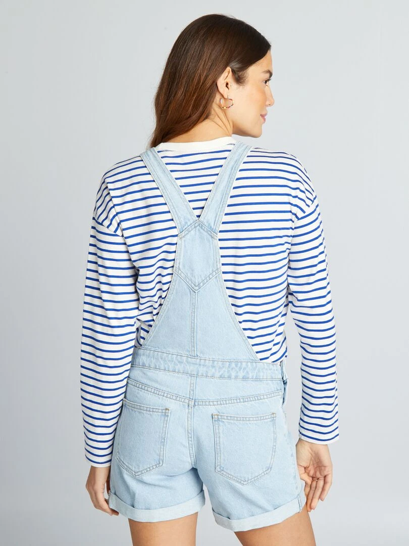 Salopette short grossesse en denim   Triple stone