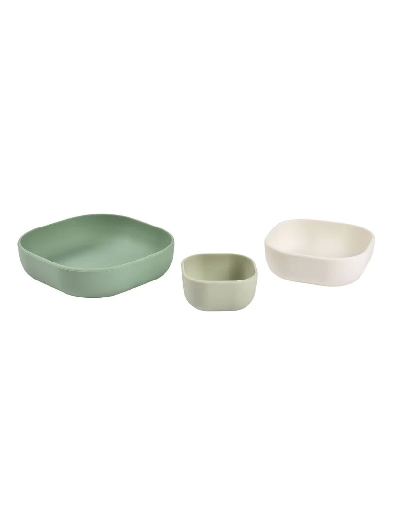 Lot de 3 bols silicone gigogne sagegreen/cotton/mistygreen)   Vert d'eau