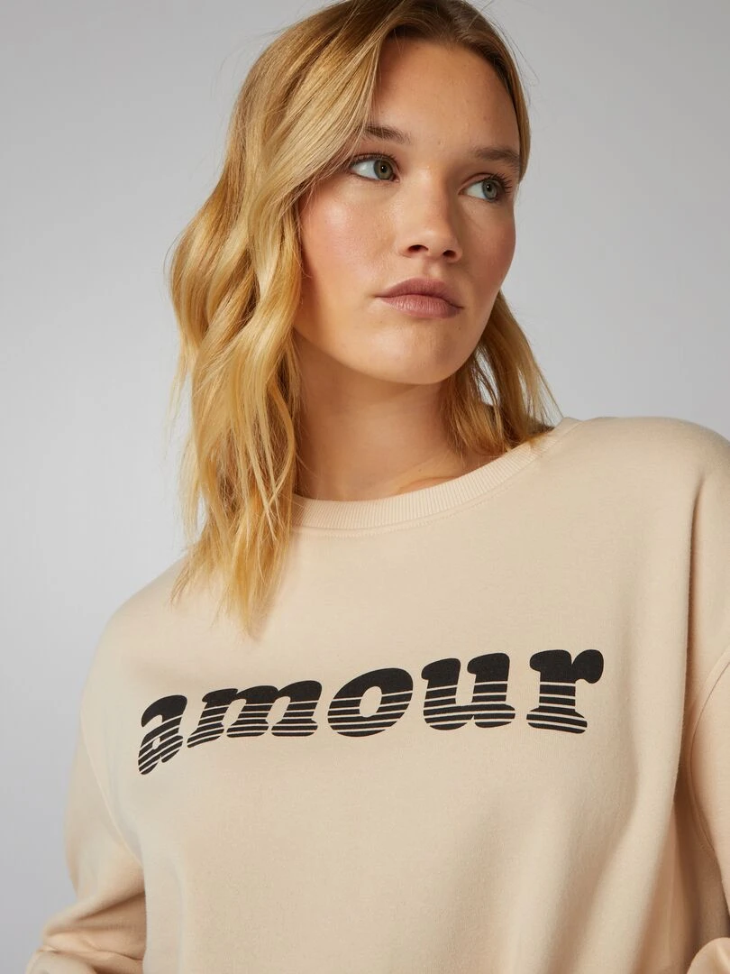 Sweat imprimé   Beige