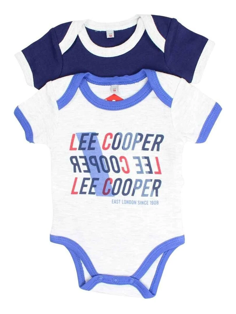Lee Cooper Lot de 2 bodys bébé garçon en coton Bleu marine