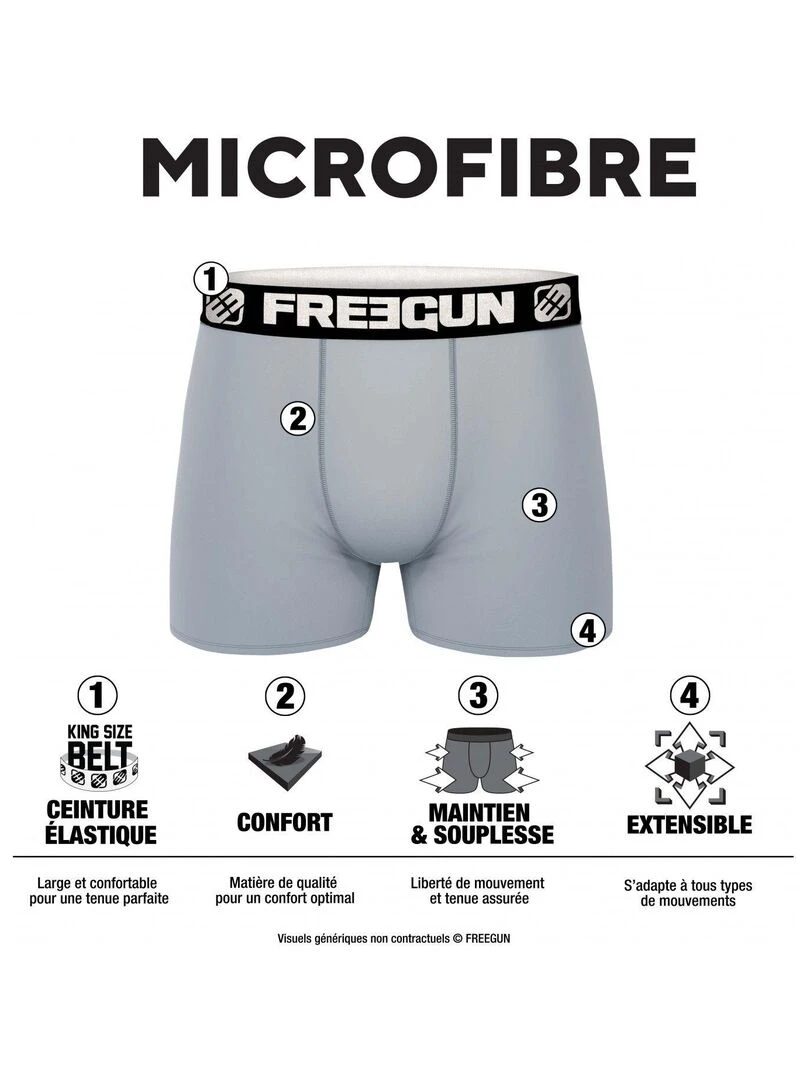 Lot de 3 boxers enfant Uni Rainbow Freegun Noir