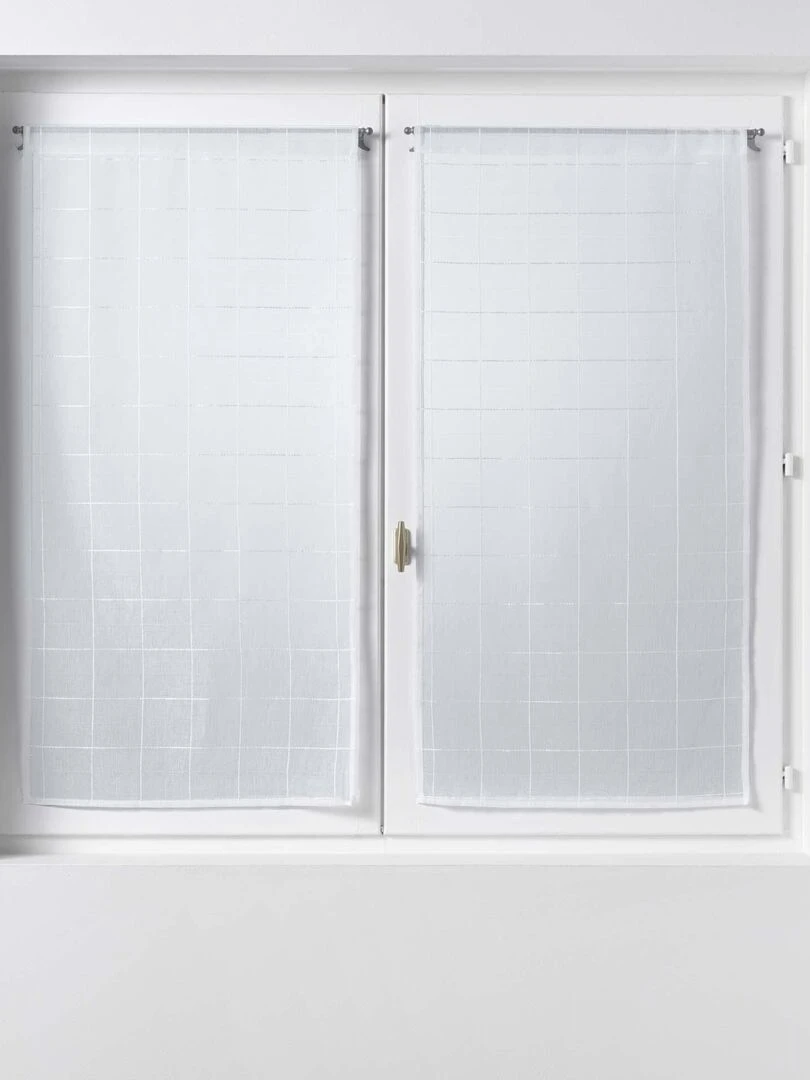 Paire Voilage Collection Carreaux   Gris