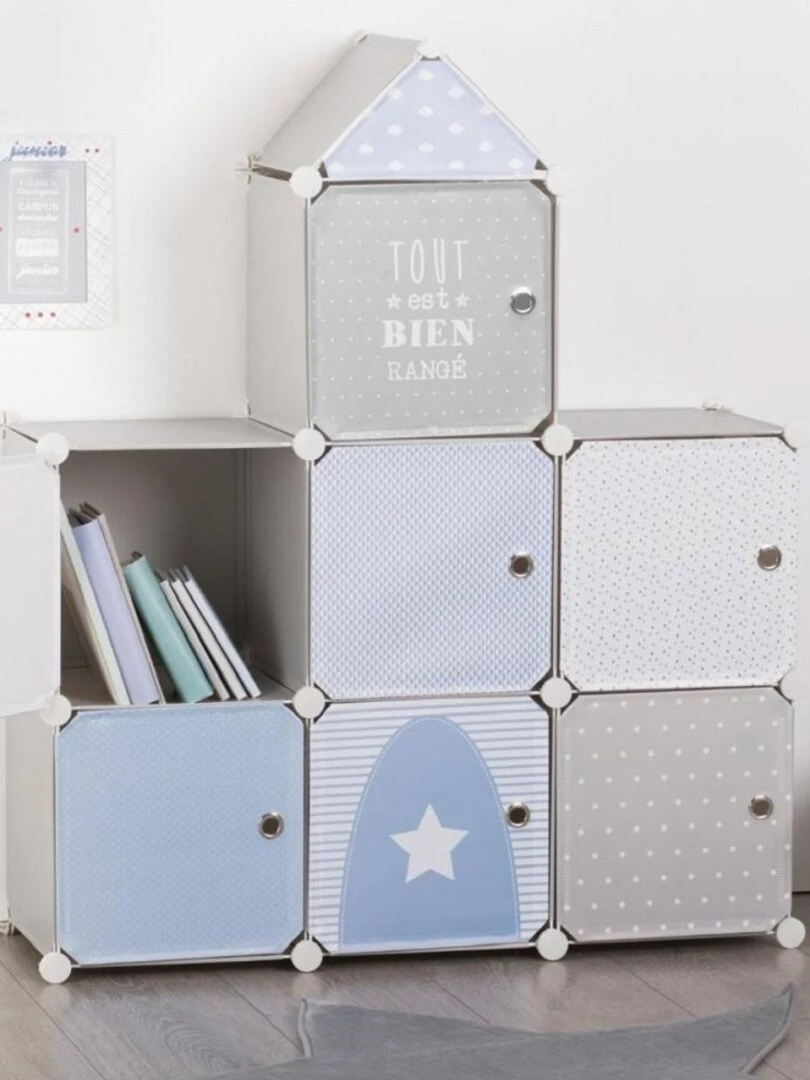 Meuble de rangement enfant château gris   Gris