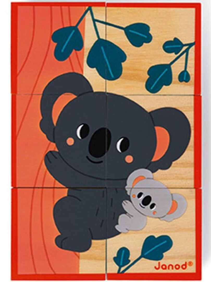 Puzzle en bois 6 cubes animaux WWF   N/A