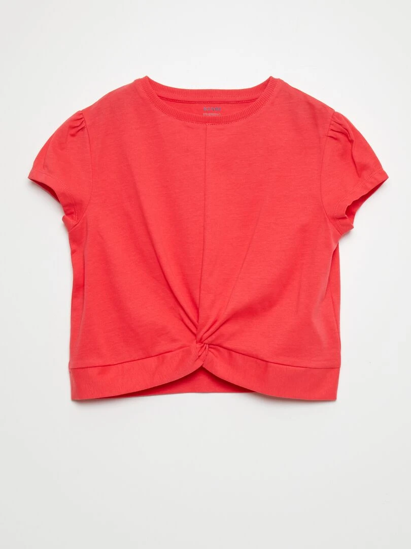 Tee shirt noué devant Rose