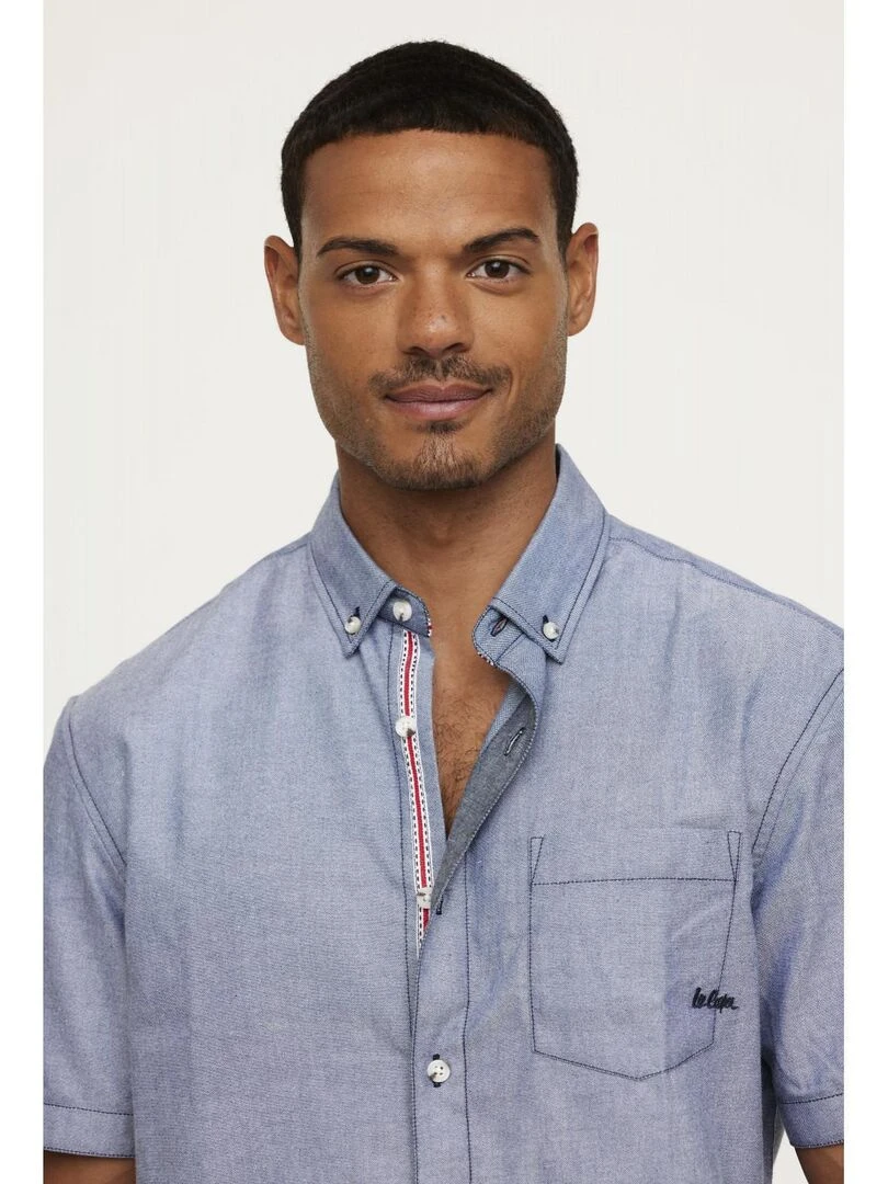 Lee Cooper   Chemise manches courtes coton regular DANUB   Bleu marine