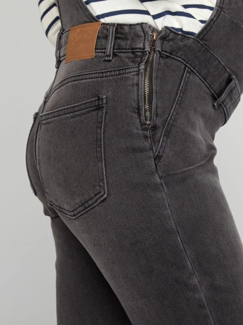 Salopette de maternité en denim stretch   Gris