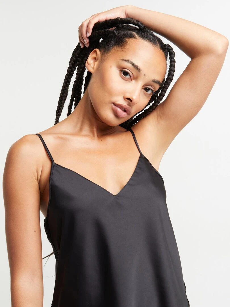 Top satin Chimene   RougeGorge Lingerie   Noir