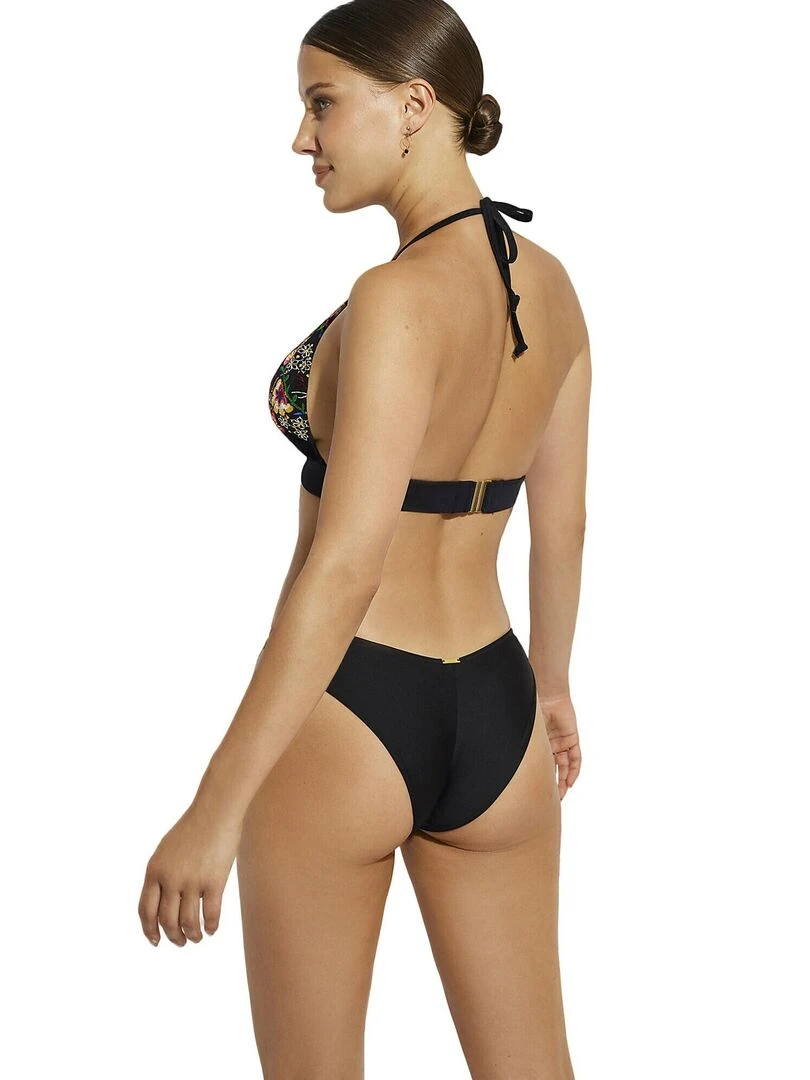 Haut maillot de bain triangle préformé dos nu Julieta   Noir
