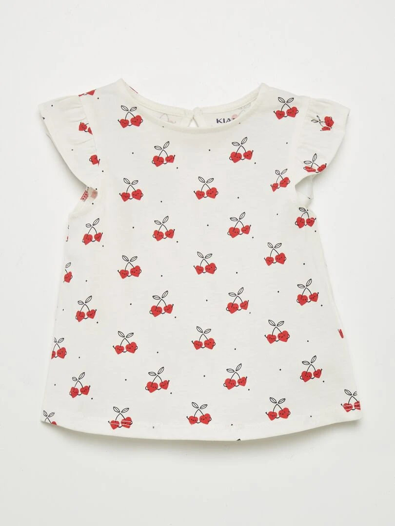 Ensemble t shirt + short imprimé   2 pièces   Rouge