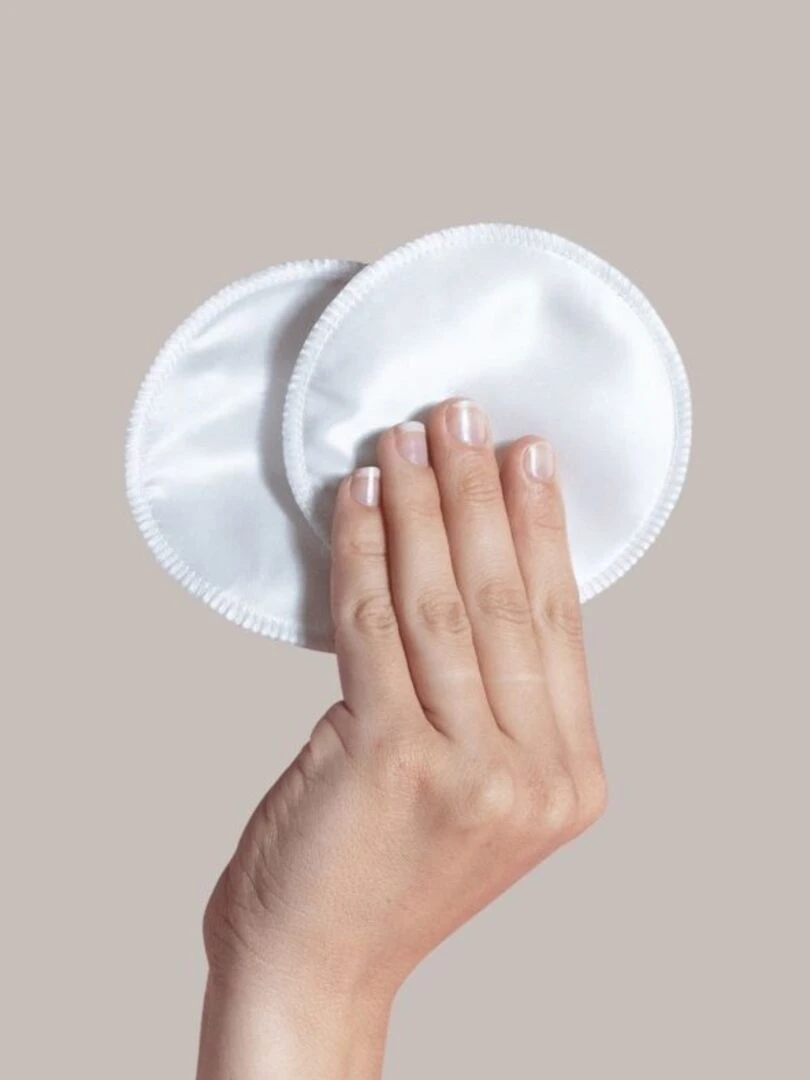 Lot de 6 coussinets d'allaitement lavables en soie Blanc Blanc