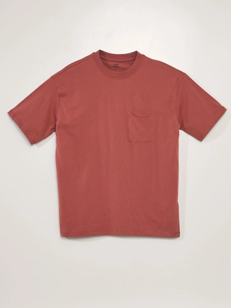 Tee shirt uni coupe large Rouge clair