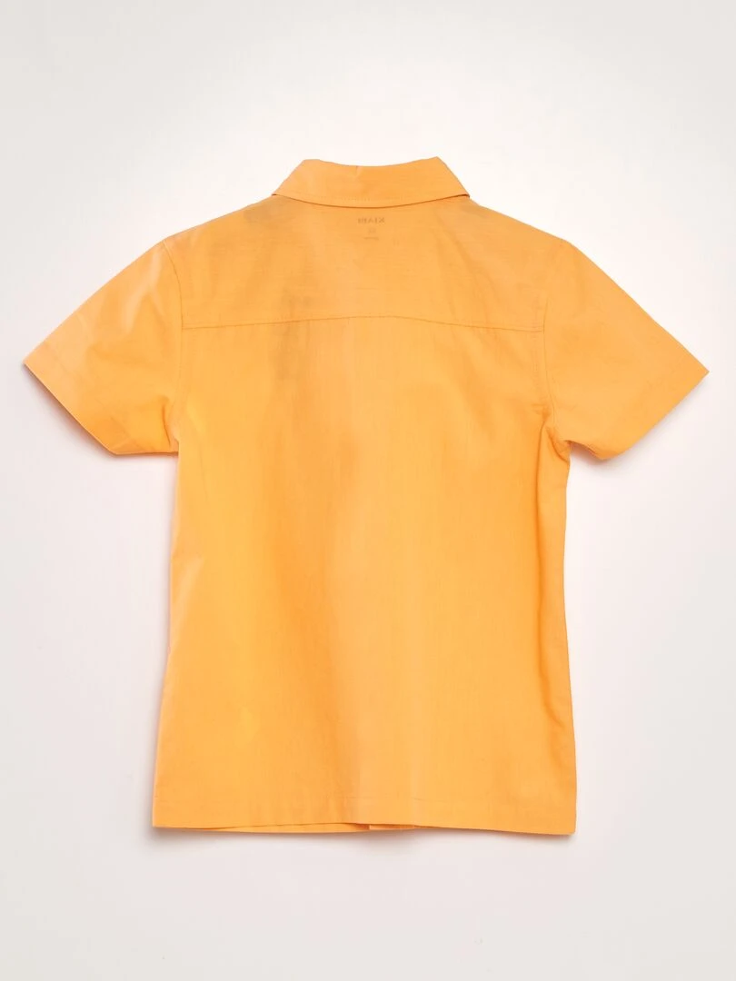 Chemise manches courtes unie Orange
