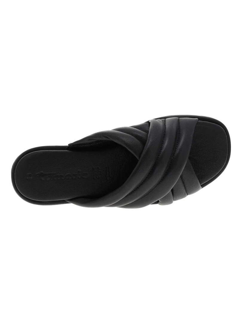 TAMARIS   Mules cuir talon plat   Noir