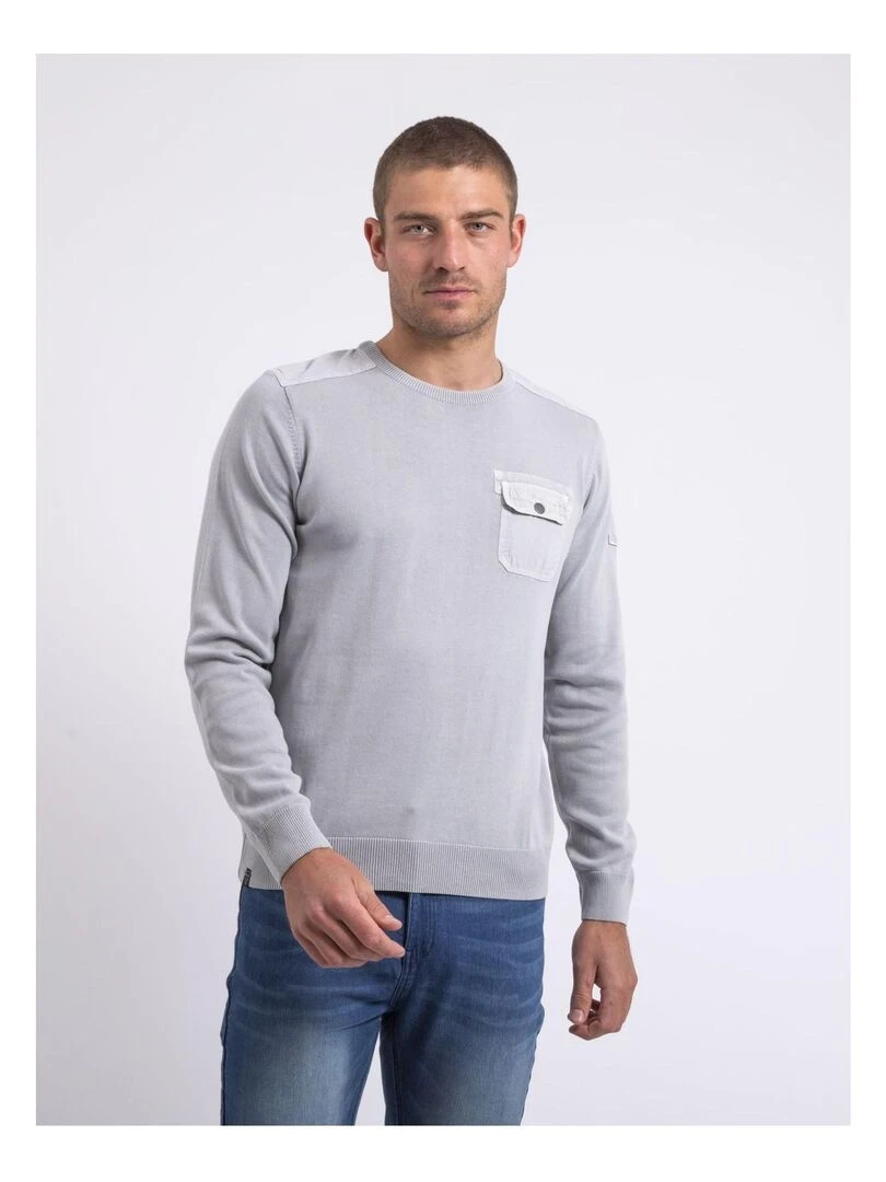 Pull fin col rond AMARTIN Gris