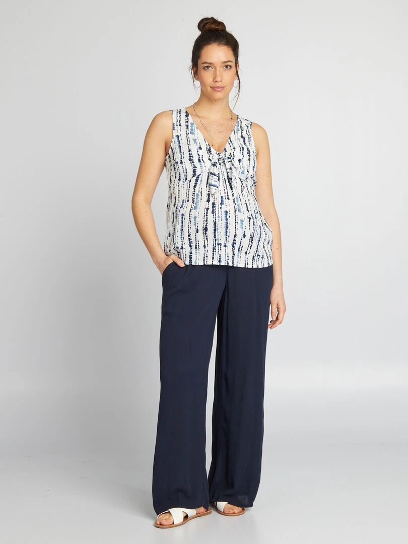 Pantalon grossesse avec base élastiquée bleu marine