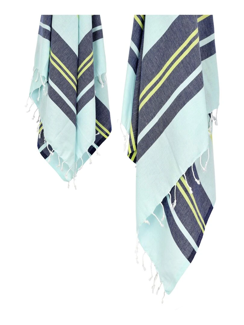 Serviette hammam Lush "Happyfriday"   Bleu