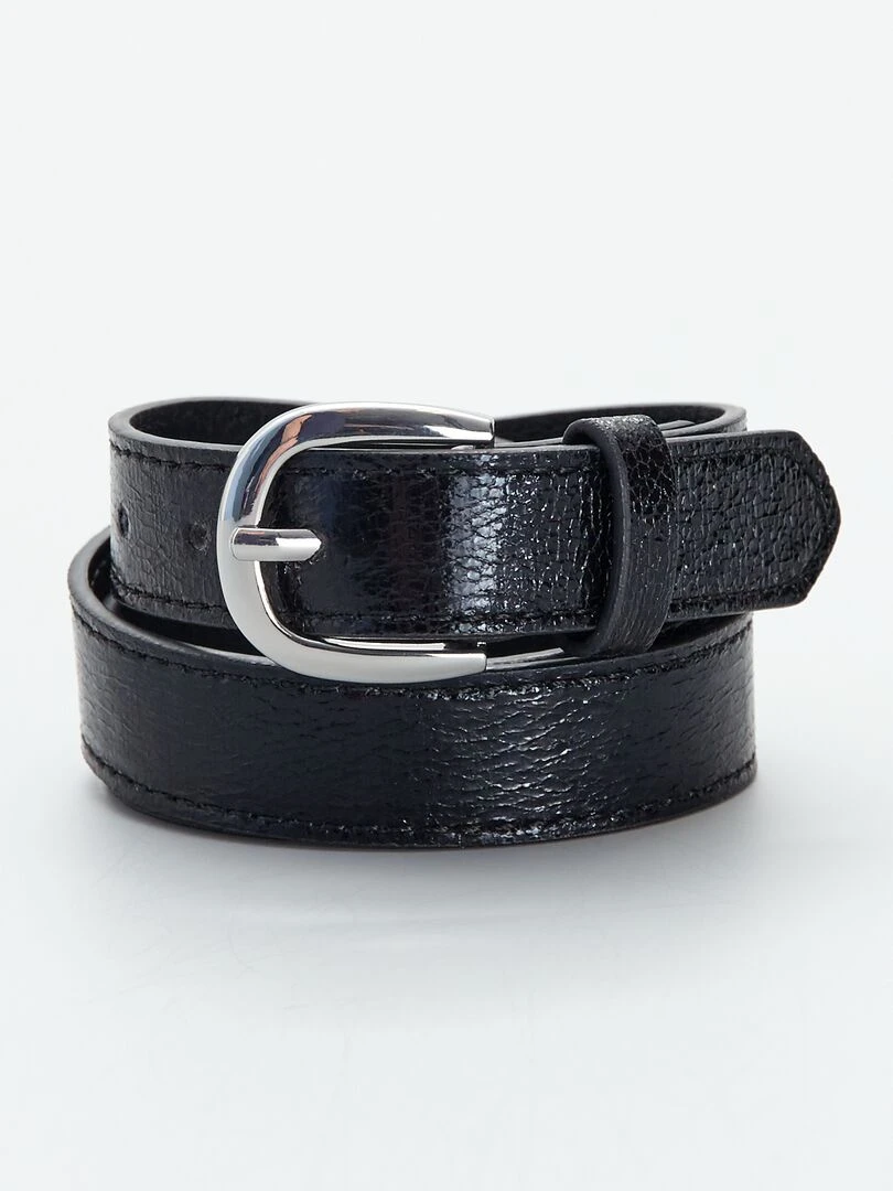 Ceinture texturée et irisée noir
