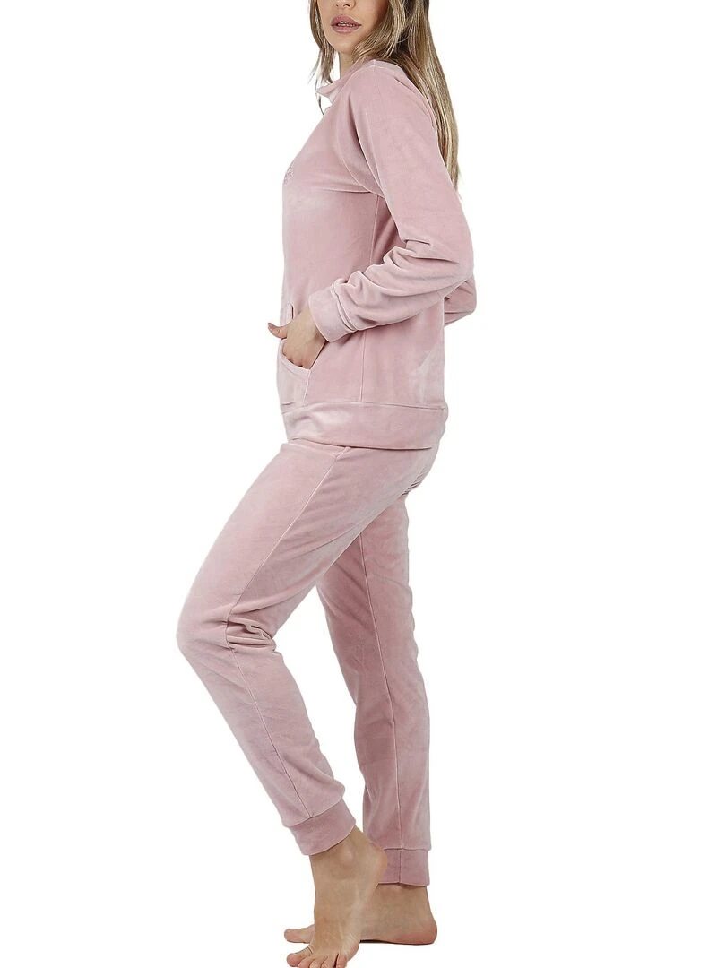Pyjama pantalon veste zippée Soft Home   Rose