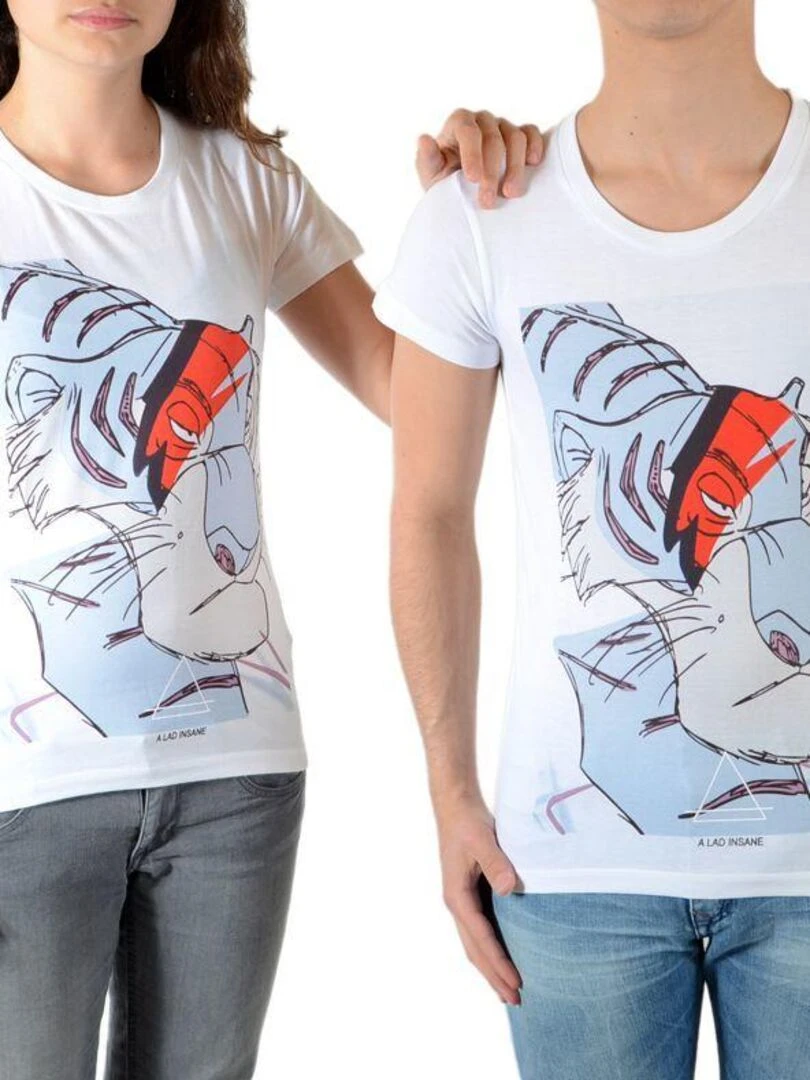 Tee Shirt Little Eleven Paris Shere Khan SS Mixte Garçon Fille Blanc Blanc