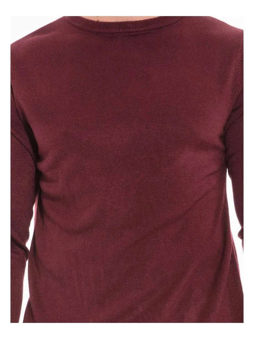 Pull col rond effet cachemire LANNIS   Bordeaux