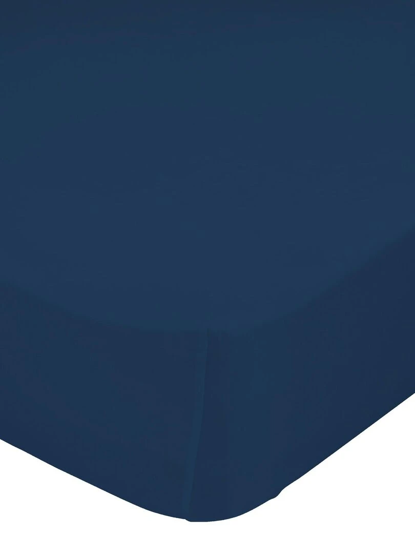 Drap housse Basic "Happyfriday" Bleu marine
