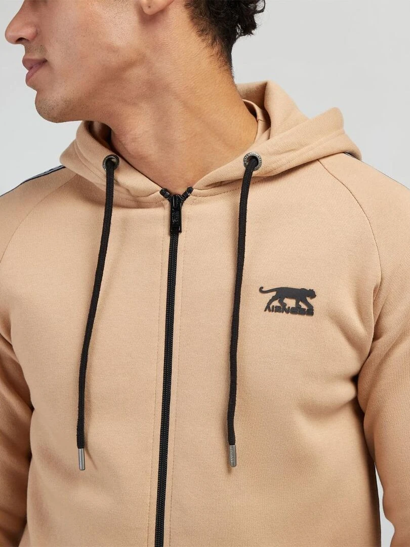 HOODIE ZIPPE NERVE Airness   Beige