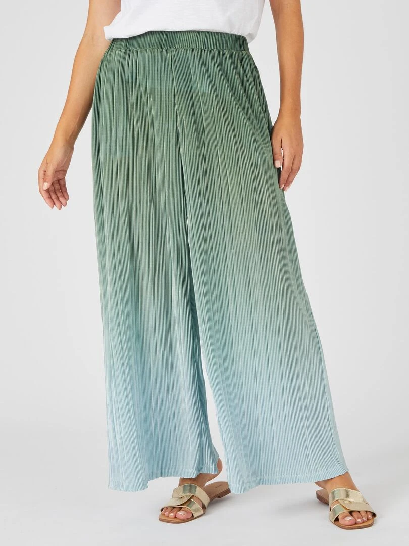 Pantalon 7/8ème maille plissée Damart Vert