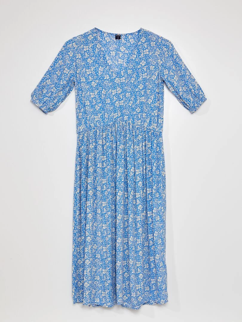 Robe midi imprimé So Easy Bleu clair