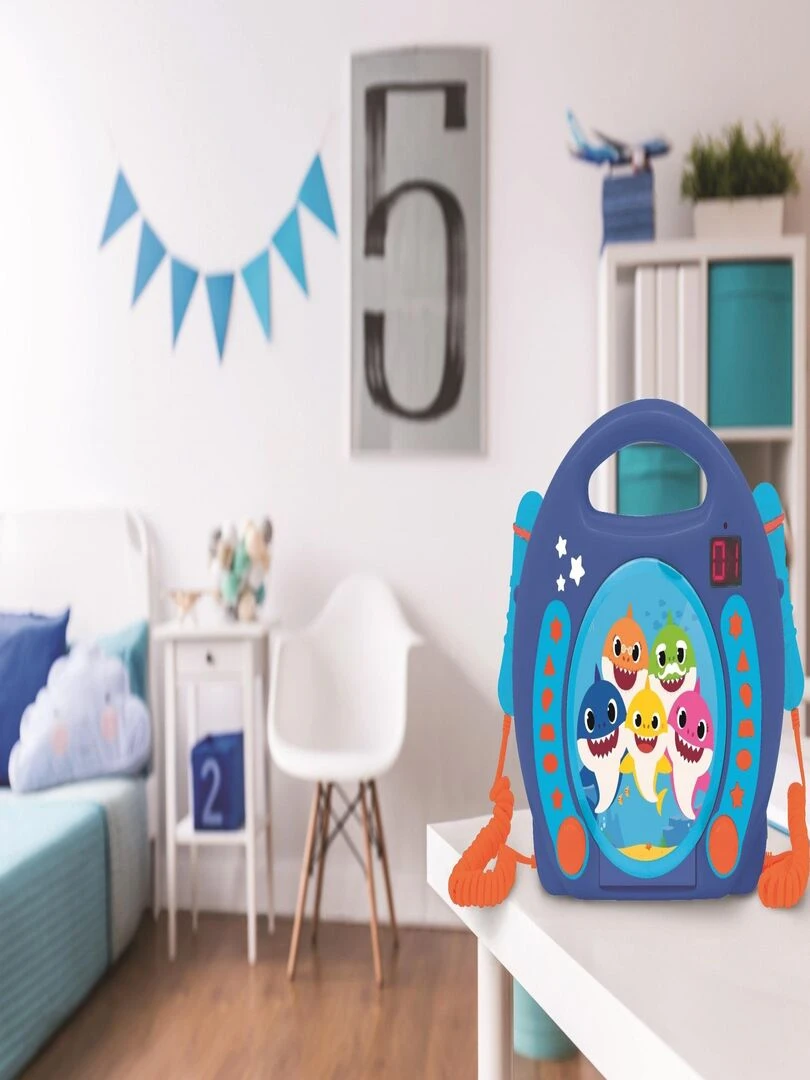 Lecteur Cd Portable Avec 2 Microphones Baby Shark   N/A